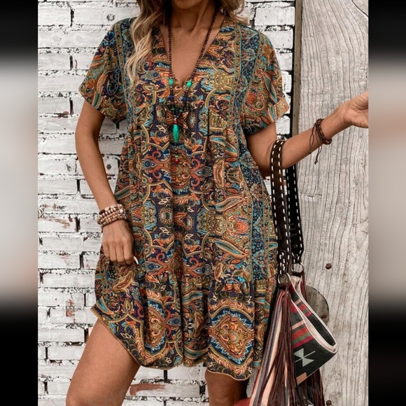 Women's Bohemian hippie dress - Picture 1 of 7